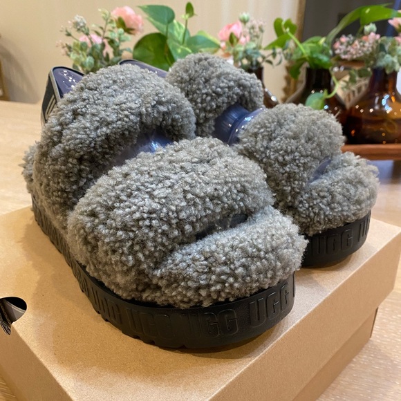 UGG oh Fluffita sandals shoes fluffy sterling slingback burnt olive - Picture 2 of 15